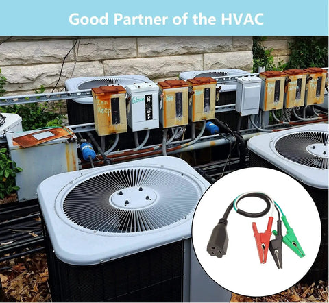 Pro Grade Must Have HVAC Tools Kit Accessory For Circuit Breaker Finder And Vacuum Pump With AC Gauges Clearance And Equipment next to AC units.