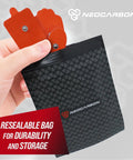 Top Shelf Reusable Electrode Pads For TENS And EMS Units 20 Pack Red Replacement Gel Pads in resealable bag for storage.