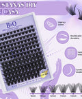 Wispy Lash Clusters Kit Natural Eyelash Extensions 156 Pieces displayed in packaging with various lash lengths labeled