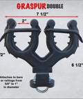 Image of Dual ATV Gun And Bow Rack With Cushioned Rubber Grips Mounts On Standard Five Eighths To One Inch Bars Holds Two Guns Or Bows Side By Side