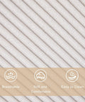 Close-up of beige corduroy fabric showing texture for Rocking Recliner Chair With 360 Degree Swivel Glider And Manual Recline, Corduroy Fabric Upholstery
