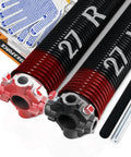 Beefy 0.225 Inch By 2 Inch By 27 Inch Garage Door Torsion Springs Pair With Winding Bars And Gloves For 7 Foot Doors LHW RHW Wound