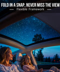 OtriFowd Tesla Model Y sunshade roof, magnetic foldable shade for glass roof, interior view