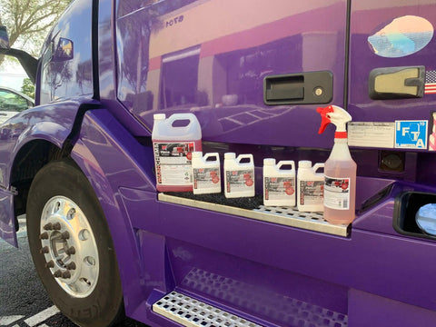 50 Touchless One Step Car Wash Detergent Concentrate 32 Oz With Heavy Degreasing Power And Traffic Film Remover Biodegradable Auto Foam Cleaner For Cars Trucks And Tractors No Brushing Required on purple semi truck