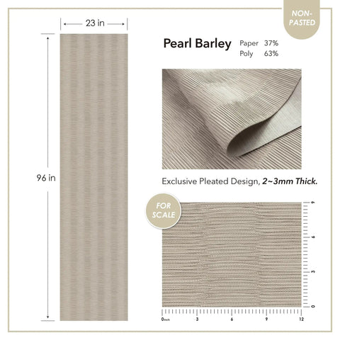 Diagram of Textured Faux Grasscloth Wallpaper 23 Inch Wide 96 Inch Long For Living Room And Bedroom NonPasted Paper Pearl Barley Color.