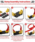 Ramp assembly instructions for 16 Ft Flexible Race Track With Suction Cups For Diecast 1 64th Cars Portable Roll Out Red Car Track Toy.