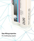 Super-Fast Repair Adhesive For Quick Bonds, 1.6 Oz Cartridge, Translucent, No Sag Formula, Fast-Setting Glue For Wide-Gap Filling And Tough Temperature Resistance, Ideal For Wood, Plastic, Metal, Ceramic Repairs, cartridge close-up