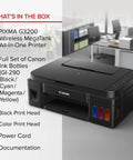 Wireless Supertank All In One Printer With Copier And Scanner Delivers Flawless Mobile Printing and included ink bottles.