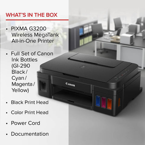 Wireless Supertank All In One Printer With Copier And Scanner Delivers Flawless Mobile Printing and included ink bottles.