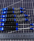 Aluminum Shock Absorbers With Spare Springs Front And Rear, 6-Piece Upgrade Kit for Losi 1/10 Baja Rey Hammer Rey U4, dark blue.
