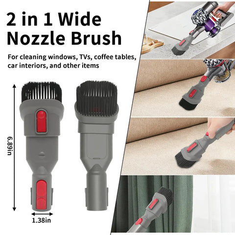 2 in 1 wide nozzle brush from Replacement Attachment Kit For V15 V15s V12 V11 V10 V9 V8 V7 Gen5 Cordless Vacuum Cleaners