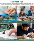 Double Sided FR4 PCB Prototyping Board Kit 10 Pack 4x6 Cm Solderable Protoboard used in electronics projects and soldering.