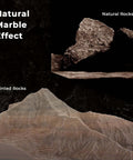 Natural marble effect comparison with Fossil Gradient Stone PLA Filament 1.75mm For 3D Printing 1Kg Matte Finish Spool and natural rocks