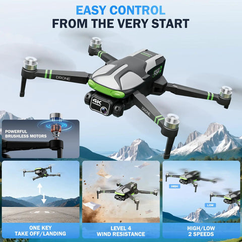 4K Camera GPS Drone For Adults With 5.7 Inch FPV Touchscreen, 100-Minute Flight Time, GPS Follow, Auto Return, and Foldable RC Quadcopter.