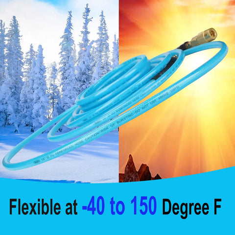 Reinforced Polyurethane Air Hose Pro Grade Heavy Duty One Quarter Inch Inner Diameter Fifty Feet Long for Air Compressors