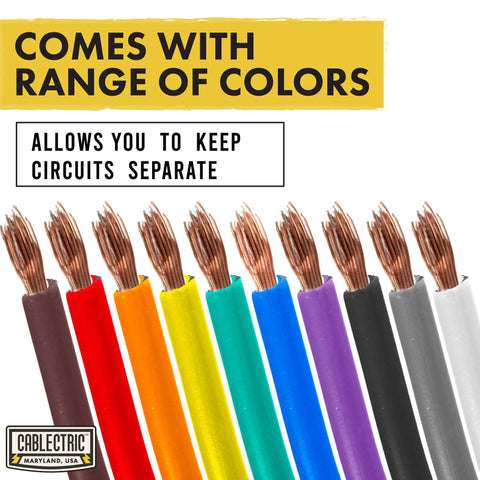 10 Roll Set Of 12 Gauge Copper Clad Aluminum Primary Wire In Assorted Colors 100 Ft Per Roll Flexible PVC Insulation