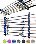 Ceiling Mount Fishing Rod Holder For Eight Rods And Reels Game Changer For Garage Organization And Wall Storage Horizontal Rack