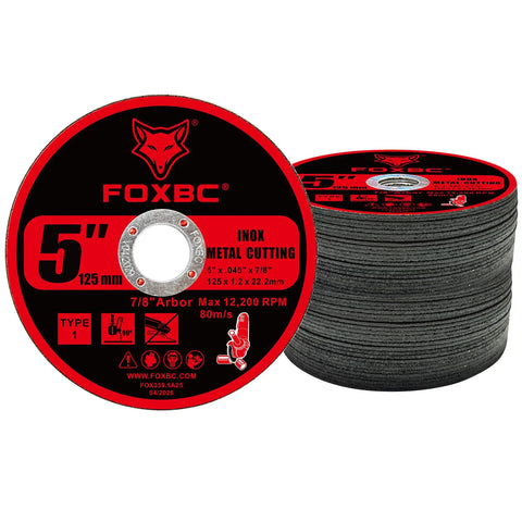 Heavy Duty 5 Inch Metal Cut Off Wheels For Angle Grinders 25 Pack Type 1 Grinding Discs With 7 8 Inch Arbor, metal cutting discs.