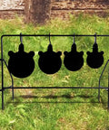 Level Up Your Plinking Sessions With This Sweet Auto Reset Steel Gong Spinner Targets For.177 And.20 Caliber Rifles in outdoor setting