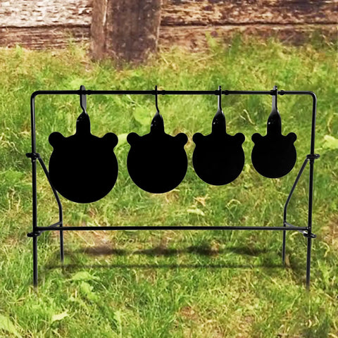 Level Up Your Plinking Sessions With This Sweet Auto Reset Steel Gong Spinner Targets For.177 And.20 Caliber Rifles in outdoor setting