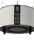 Rock Solid 1040 CFM Shop Air Filtration System With Ring Intake And BLDC Motor, ceiling-mounted with timer and speed controls.