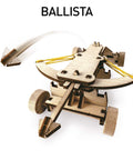 Da Vinci Catapult Kit For Kids With Ballista And Bombard, wood 3D puzzle ballista launching projectile