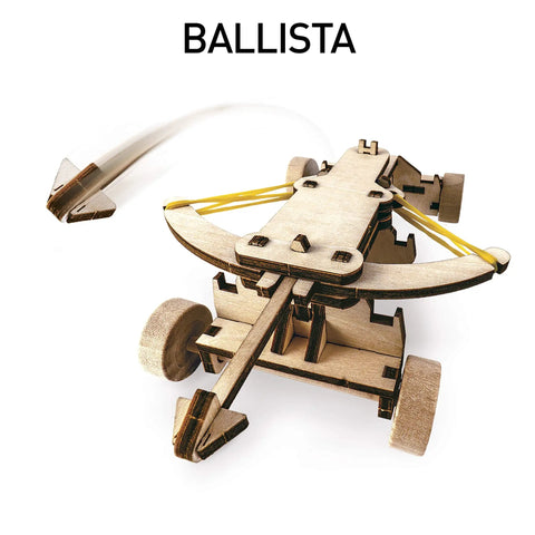 Da Vinci Catapult Kit For Kids With Ballista And Bombard, wood 3D puzzle ballista launching projectile