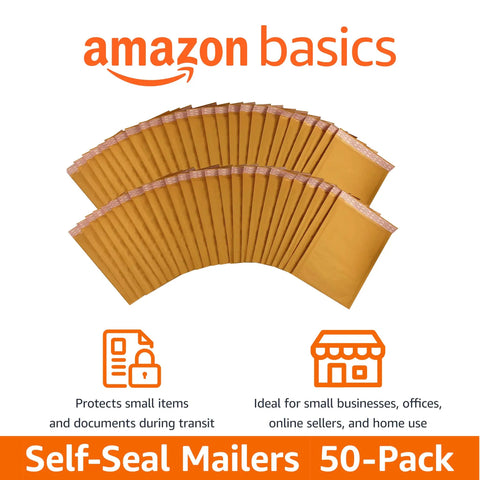 Sturdy Kraft Bubble Self Seal Padded Envelopes 4x8 Inches For Shipping 50 Pack With Durable Exterior 50Gsm Bubble Lining
