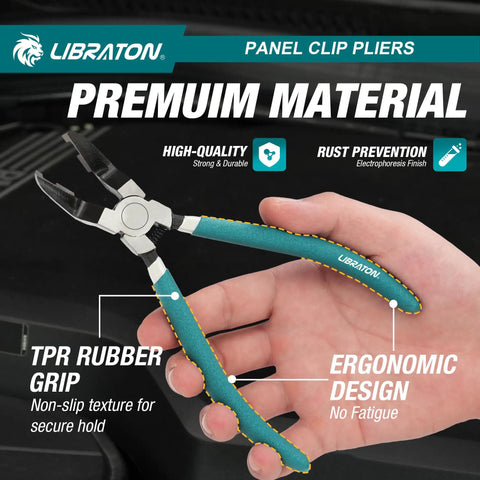 Non Destructive Panel Clip Pliers For No Fuss Clip Removal With Widened Jaw Diagonal Cutting Tool That Prevents Dents Or Scratches Reusable Auto Interior Clip Removal Pliers, teal handle