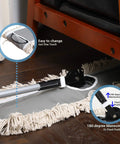 Level Up Your Janitorial Setup With These Heavy Duty Cotton Mop Pad Refills For Universal Industrial Floor Dust Mops Super Absorbent Easy Slide On Compatible With Any Standard Frame 2 Pack. Easy-change mop pad detail with fringe.