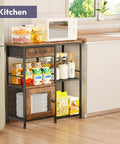 Your Go To Home Coffee Bar Cabinet With Drawers, farmhouse buffet sideboard in kitchen setting, espresso finish.