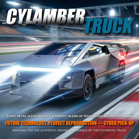 Rad All Terrain Cyber RC Truck With Two Point Four Gigahertz Radio speeding on futuristic track