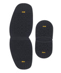 Durable Rubber Half Sole And 7mm Heel Replacement For Ice And Snow, 4.5mm Thick Lugged Traction Sole For Maximum Grip, Winter Ready Footwear Upgrade In Black, front view.