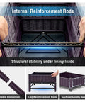 Sturdy Raised Garden Bed With Reinforcement Rods, Elevated Planter Box For Outdoor Plants With Drainage Holes, Perfect For Flowers, Vegetables, Herbs On Patio, Deck, Balcony Or Backyard, Purple