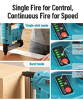 21V Brushless Cordless Electric Nail Gun Brad Nailer Tool For Baseboards And Cabinet Molding Zero Fuss Battery Powered in single-shot mode.