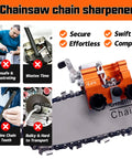 Manual Chainsaw Sharpener Set With Durable Clamp Portable Hand Crank Chain Grinder For All Standard Chainsaws Easy 30 Degree