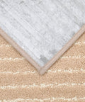 Close-up of Soft Edging Stair Treads Non Slip Carpet Mats For Indoor Wooden Steps 28x9 Inch Stair Runners Set Beige