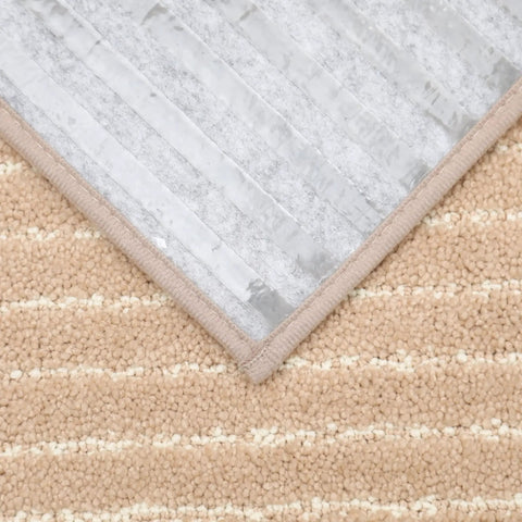 Close-up of Soft Edging Stair Treads Non Slip Carpet Mats For Indoor Wooden Steps 28x9 Inch Stair Runners Set Beige