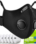 M Plus Dust Mask with six activated carbon filters for woodworking, construction, mowing, and grinding, breathable and reusable.