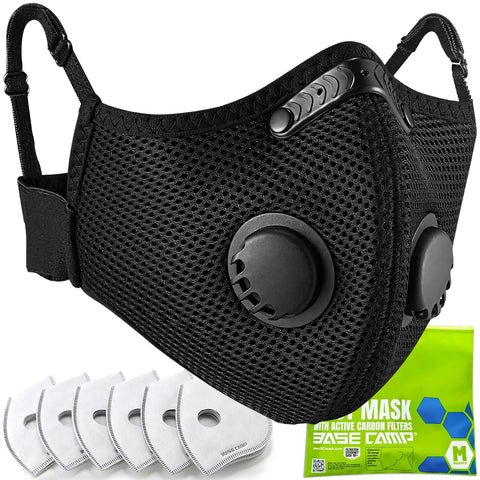 M Plus Dust Mask with six activated carbon filters for woodworking, construction, mowing, and grinding, breathable and reusable.