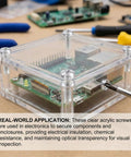 Hella Slick M4 X 10mm Clear Acrylic Plastic Screws Phillips Cross Head Fasteners for secure electronics enclosures.