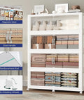 Big Ol 960 Quart Extra Large Stackable Storage Bins With Lid 4 Tier 240 Gallon Plastic Closet Organizer With Wheels And Clear Doors For Home Kitchen And Office White 4 Pack front view