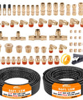 Brass Dot Air Line Fittings Kit With Fifty Foot One Quarter Inch And Fifty Foot Three Eighth Inch Lines Push Lock Quick Connect And Npt Thread