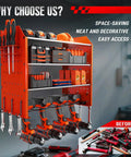 Power Tool Organizer Wall Mount With Charging Station, 4 Tier Garage Gear Storage Rack With Cordless Drill Holders