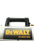 Close-up of Heavy Duty 65000 BTU Forced Air Propane Heater Packed With Quiet Burner Tech And No Fuss Thermostat handle.