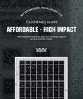 10W Portable Solar Panel Charger For 12V Battery And Gate Opener with toughened glass, rainproof, durable material.