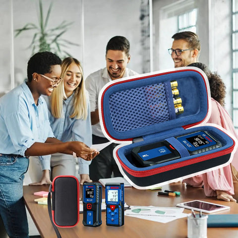 Rock Solid Kickass Hard Eva Protective Case For Bosch Glm100-23 And Glm165-40 Laser Distance Meters That Keeps Your Gear Safe From Drops And Dust While Rolling Around The Job Site With A Tight Red Zipper