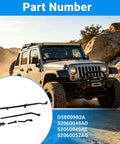Jeep Wrangler Front Steering Linkage Adjusting Sleeve Drag Link Tie Rod Suspension Kit Heavy Duty Upgrade For 2007 2017 JK And 2018 3.6L 3.8L Replaces DS800982A, black steel steering parts and part numbers shown
