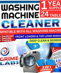 All In One Washing Machine And Dishwasher Cleaning Tablets Bundle, 48 Count For A 12 Month Supply, Deep Clean And Deodorize, Break Down Buildup, Soap Scum, And Mineral Deposits In Hard Water For Cleaner Dishes And Fresh Machines. 24 tablets