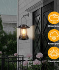 Solar Powered Hanging Lanterns Outdoor Waterproof 2 Pack Decorative Lights for Patio with Warm White Glow in Rain